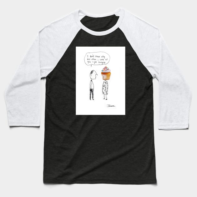 Cupcake Baseball T-Shirt by Loui Jover 